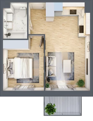 2 pokoje, mieszkanie 37,11 m², piętro 5, oferta nr PPO/M/C/5/2, Port Popowice IVa, Wrocław, Pilczyce-Kozanów-Popowice Północne, Popowice, ul. Białowieska