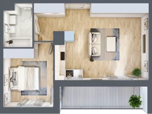 2 pokoje, mieszkanie 47,00 m², piętro 2, oferta nr PPO/M/A/2/1, Port Popowice IVa, Wrocław, Pilczyce-Kozanów-Popowice Północne, Popowice, ul. Białowieska