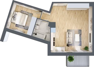 2 pokoje, mieszkanie 49,24 m², piętro 2, oferta nr PPO/M/B/2/8, Port Popowice IVa, Wrocław, Pilczyce-Kozanów-Popowice Północne, Popowice, ul. Białowieska