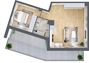 2 pokoje, mieszkanie 49,24 m², piętro 1, oferta nr PPO/M/B/1/8, Port Popowice IVa, Wrocław, Pilczyce-Kozanów-Popowice Północne, Popowice, ul. Białowieska