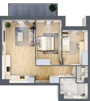 3 pokoje, mieszkanie 60,38 m², piętro 5, oferta nr PPO/P/A/5/9, Port Popowice IVa, Wrocław, Pilczyce-Kozanów-Popowice Północne, Popowice, ul. Białowieska