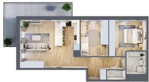 3 pokoje, mieszkanie 64,74 m², piętro 1, oferta nr SU1/B/1/14, Sady Ursynów 1, Warszawa, Ursynów, Wyczółki, ul. Koprowskiego / Pieskowa Skała