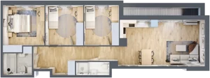 4 pokoje, mieszkanie 83,83 m², piętro 1, oferta nr SU1/B/1/1, Sady Ursynów 1, Warszawa, Ursynów, Wyczółki, ul. Koprowskiego / Pieskowa Skała