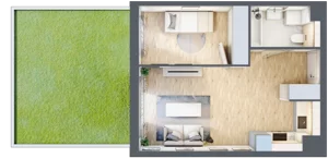 2 pokoje, mieszkanie 38,58 m², parter, oferta nr MC/I/C/0/2, Modern City etap I, Warszawa, Bemowo, Chrzanów, ul. Szeligowska