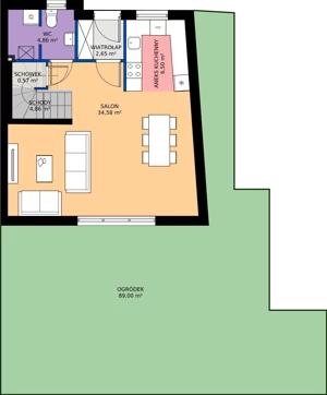 4 pokoje, mieszkanie 100,34 m², parter, oferta nr B3a, Malinowy Zakątek II, Kamieniec Wrocławski, ul. Malinowa 10,12