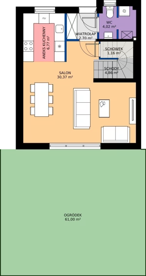 4 pokoje, mieszkanie 92,49 m², parter, oferta nr B3b, Malinowy Zakątek II, Kamieniec Wrocławski, ul. Malinowa 10,12
