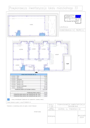4 pokoje, apartament 112,30 m², piętro 4, oferta nr A.33, Gaja Park, Gdańsk, Żabianka-Wejhera-Jelitkowo-Tysiąclecia, Jelitkowo, ul. Pomorska 68, 66, 64