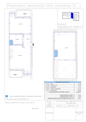 4 pokoje, apartament 100,02 m², piętro 4, oferta nr A.32, Gaja Park, Gdańsk, Żabianka-Wejhera-Jelitkowo-Tysiąclecia, Jelitkowo, ul. Pomorska 68, 66, 64