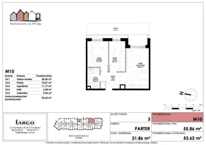 3 pokoje, mieszkanie 50,73 m², piętro 1, oferta nr M18, Kamieniczki za Strugą, Rumia,  ul. Kosynierów