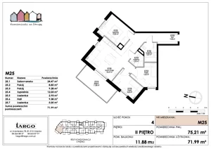 4 pokoje, mieszkanie 71,99 m², piętro 2, oferta nr M25, Kamieniczki za Strugą, Rumia,  ul. Kosynierów