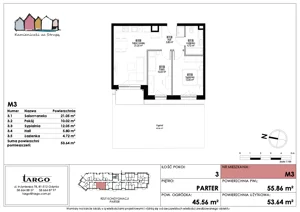 3 pokoje, mieszkanie 53,64 m², parter, oferta nr M3, Kamieniczki za Strugą, Rumia,  ul. Kosynierów