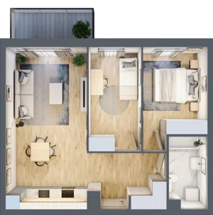 3 pokoje, mieszkanie 58,27 m², piętro 4, oferta nr A.4.6, Linea, Gdańsk, Jasień, Morena, ul. Kiedrowskiego