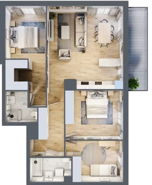 4 pokoje, mieszkanie 90,71 m², piętro 4, oferta nr A.4.3, Linea, Gdańsk, Jasień, Morena, ul. Kiedrowskiego
