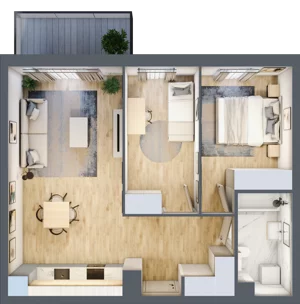 3 pokoje, mieszkanie 58,27 m², piętro 1, oferta nr A.1.7, Linea, Gdańsk, Jasień, Morena, ul. Kiedrowskiego