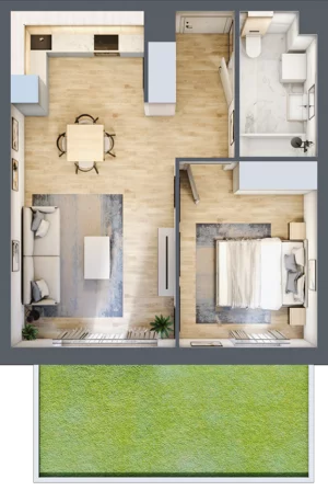 2 pokoje, mieszkanie 47,08 m², parter, oferta nr A.0.11, Linea, Gdańsk, Jasień, Morena, ul. Kiedrowskiego