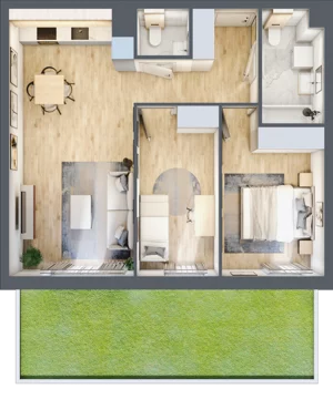 3 pokoje, mieszkanie 60,26 m², parter, oferta nr A.0.9, Linea, Gdańsk, Jasień, Morena, ul. Kiedrowskiego