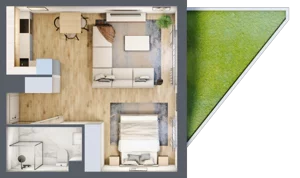 1 pokój, mieszkanie 39,71 m², parter, oferta nr A.0.4, Linea, Gdańsk, Jasień, Morena, ul. Kiedrowskiego