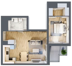 2 pokoje, mieszkanie 51,31 m², piętro 4, oferta nr B.4.10, Linea, Gdańsk, Jasień, Morena, ul. Kiedrowskiego