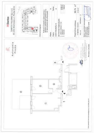 2 pokoje, mieszkanie 39,73 m², parter, oferta nr 1/M02, Autonomia Praska, Warszawa, Praga Północ, ul. Namysłowska