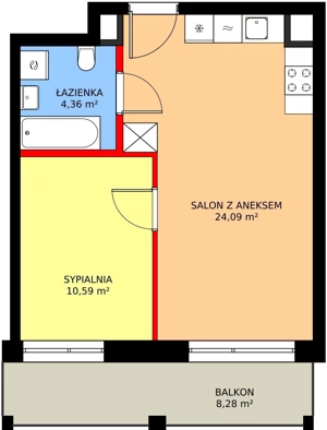 2 pokoje, mieszkanie 39,04 m², piętro 2, oferta nr 1/M091, Stalowa Form 43.45, Warszawa, Praga Północ, Nowa Praga, ul. Stalowa