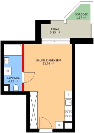 1 pokój, mieszkanie 26,58 m², piętro 4, oferta nr 1/M065, Stalowa Form 43.45, Warszawa, Praga Północ, Nowa Praga, ul. Stalowa