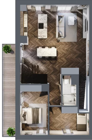 5 pokoi, mieszkanie 97,20 m², piętro 1, oferta nr 5A, Małe Wilczyce, Wilczyce, ul. Zgodna / Życzliwa