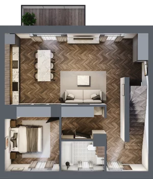 3 pokoje, mieszkanie 61,20 m², piętro 1, oferta nr 8A, Małe Wilczyce, Wilczyce, ul. Zgodna / Życzliwa
