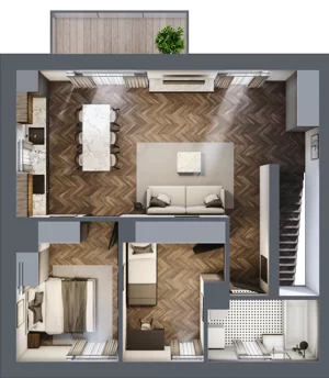 3 pokoje, mieszkanie 62,20 m², piętro 1, oferta nr 21A, Małe Wilczyce, Wilczyce, ul. Zgodna / Życzliwa