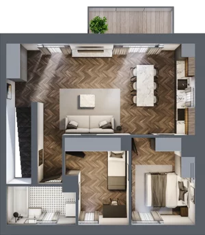 3 pokoje, mieszkanie 62,20 m², piętro 1, oferta nr 14A, Małe Wilczyce, Wilczyce, ul. Zgodna / Życzliwa