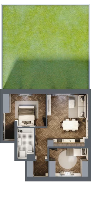 3 pokoje, mieszkanie 55,60 m², parter, oferta nr 7, Małe Wilczyce, Wilczyce, ul. Zgodna / Życzliwa