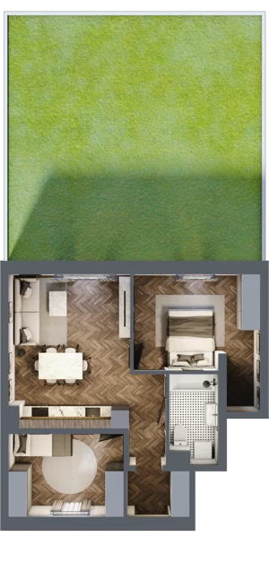 3 pokoje, mieszkanie 55,60 m², parter, oferta nr 8, Małe Wilczyce, Wilczyce, ul. Zgodna / Życzliwa