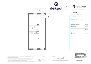 1 pokój, lokal inwestycyjny 57,36 m², piętro 1, oferta nr 5.1.201, Granaria, Gdańsk, Śródmieście, ul. Chmielna