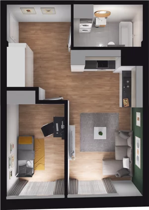 1 pokój, lokal inwestycyjny 46,43 m², piętro 1, oferta nr 1.1.003, Granaria, Gdańsk, Śródmieście, ul. Chmielna