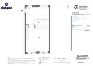 1 pokój, lokal inwestycyjny 50,42 m², piętro 3, oferta nr 5.3.214, Granaria, Gdańsk, Śródmieście, ul. Chmielna