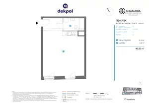 1 pokój, lokal inwestycyjny 46,50 m², piętro 2, oferta nr 1.2.018, Granaria, Gdańsk, Śródmieście, ul. Chmielna