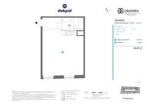 1 pokój, lokal inwestycyjny 46,87 m², piętro 3, oferta nr 1.3.033, Granaria, Gdańsk, Śródmieście, ul. Chmielna