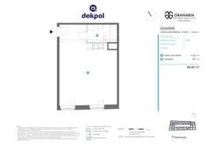 1 pokój, lokal inwestycyjny 46,90 m², piętro 4, oferta nr 1.4.048, Granaria, Gdańsk, Śródmieście, ul. Chmielna