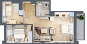 3 pokoje, lokal inwestycyjny 51,15 m², piętro 1, oferta nr C9.5, Solmarina, Wiślinka, ul. Łąkowa