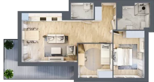 3 pokoje, lokal inwestycyjny 56,82 m², piętro 1, oferta nr C4.4 - (U), Solmarina, Wiślinka, ul. Łąkowa