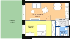 2 pokoje, mieszkanie 43,69 m², parter, oferta nr A.0.04 (A4) wykończone pod klucz , Sand Dunes, Dziwnów, ul. Adama Mickiewicza 47