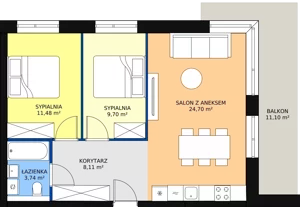 3 pokoje, mieszkanie 57,73 m², piętro 1, oferta nr A.1.01(A8), Sand Dunes, Dziwnów, ul. Adama Mickiewicza 47