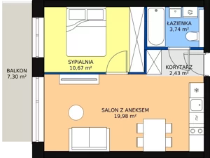2 pokoje, mieszkanie 36,82 m², piętro 1, oferta nr A.1.03(A10), Sand Dunes, Dziwnów, ul. Adama Mickiewicza 47