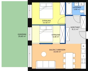 3 pokoje, mieszkanie 50,24 m², parter, oferta nr B.0.05 (B5) wykończone pod klucz , Sand Dunes, Dziwnów, ul. Adama Mickiewicza 47