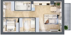 3 pokoje, mieszkanie 58,76 m², piętro 3, oferta nr OK-21, OKI DOKI, Szczecin, Śródmieście, Drzetowo-Grabowo, ul. Teofila Firlika / Nocznickiego