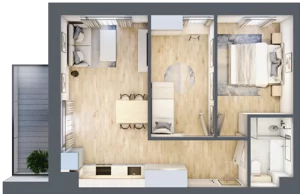3 pokoje, mieszkanie 46,11 m², piętro 3, oferta nr OK-30, OKI DOKI, Szczecin, Śródmieście, Drzetowo-Grabowo, ul. Teofila Firlika / Nocznickiego