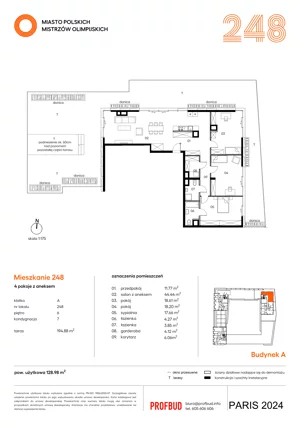 4 pokoje, mieszkanie 128,98 m², piętro 6, oferta nr 248, Miasto Polskich Mistrzów Olimpijskich II - Paryż, Mysiadło, ul. Olimpijska