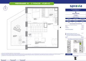 2 pokoje, mieszkanie 46,22 m², piętro 2, oferta nr B1/103, Architektów, Wrocław, Al. Architektów 22-30