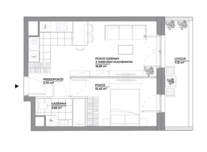 2 pokoje, mieszkanie 36,40 m², piętro 2, oferta nr B1/39, Architektów, Wrocław, Al. Architektów 22-30
