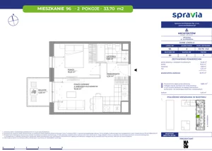 2 pokoje, mieszkanie 33,70 m², piętro 7, oferta nr B1/96, Architektów, Wrocław, Al. Architektów 22-30