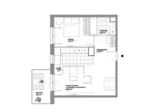 2 pokoje, mieszkanie 48,05 m², piętro 7, oferta nr B1/98, Architektów, Wrocław, Al. Architektów 22-30